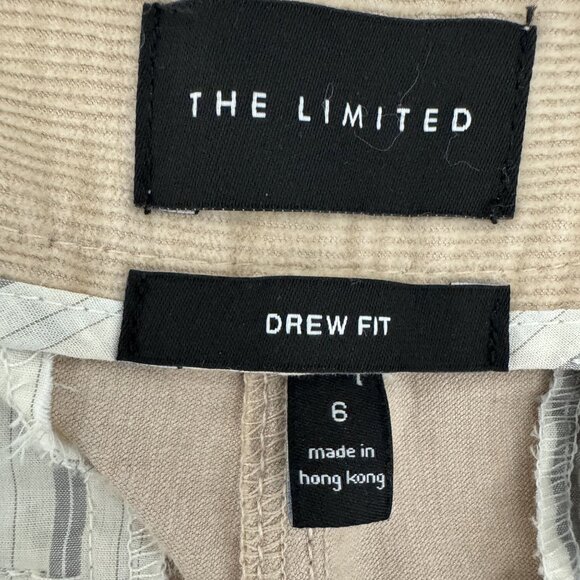 The Limited Drew Corduroy Cropped Wide Leg Pants Contrast Trim 6 Old Money Vtg - Picture 4 of 7